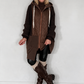Oversized Jacke im Materialmix - mokka