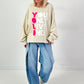 Sweatshirt Modell "YOLO" - beige