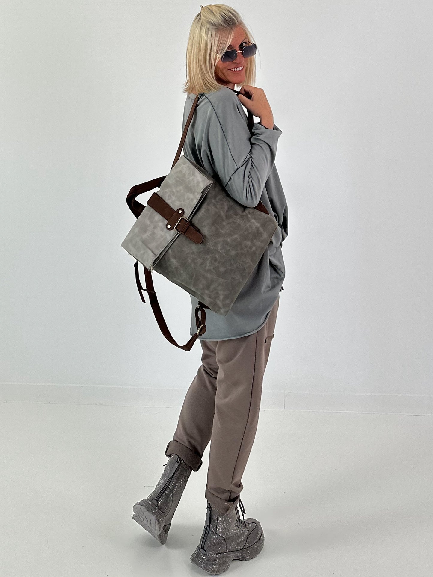 Oversized Shirt stone washed - grau ( lieferbar ab ca. 16.07.26)