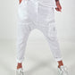 Baggy broek met statement-patch - wit