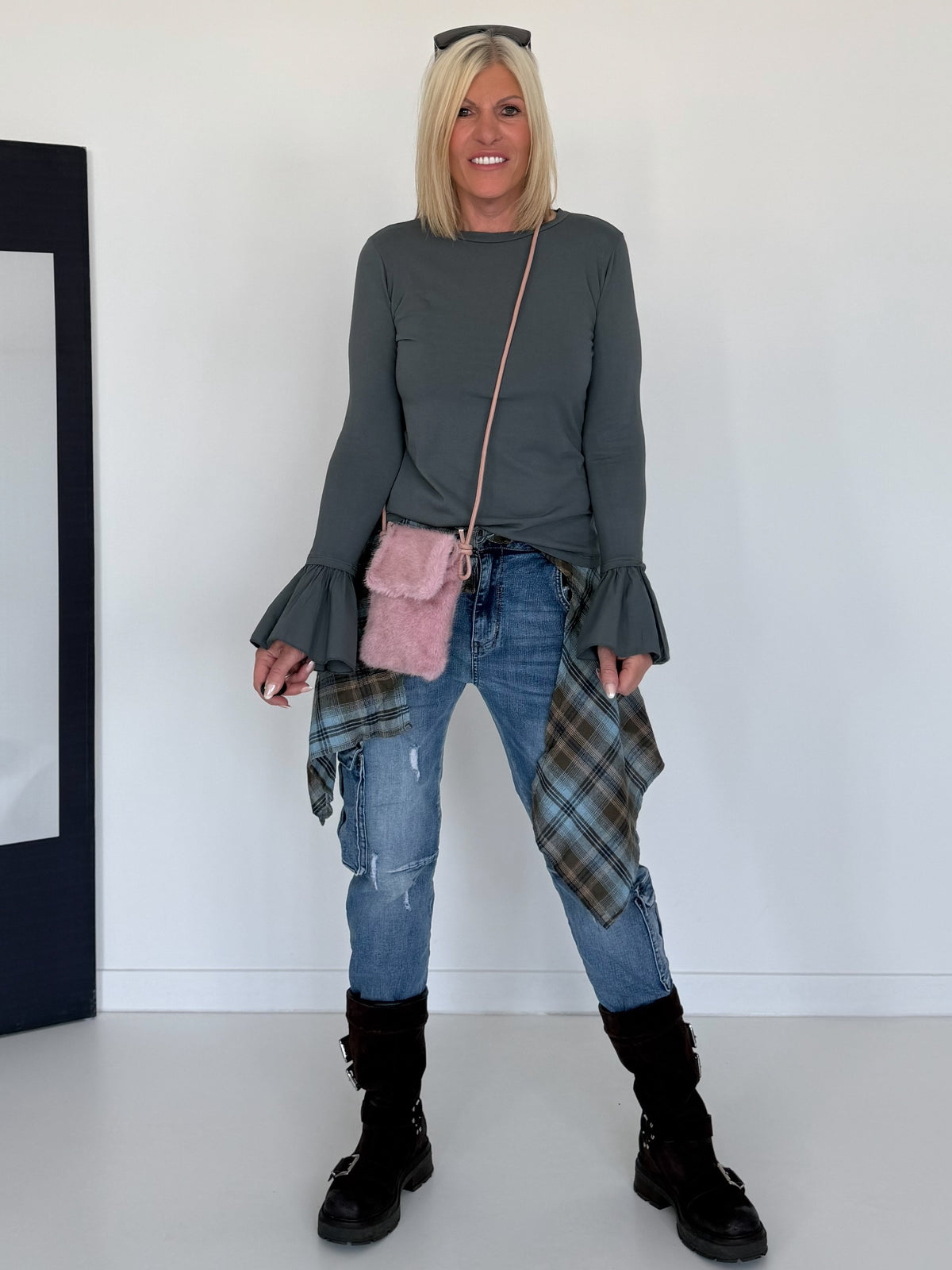 Kleine Felltasche / Phone Bag - rosa