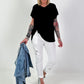 T-Shirt with Back Tie - Black