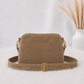 Crossbody-Bag in Wildleder-Optik - taupe