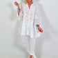 Tunic/dress with terrycloth appliqué - white