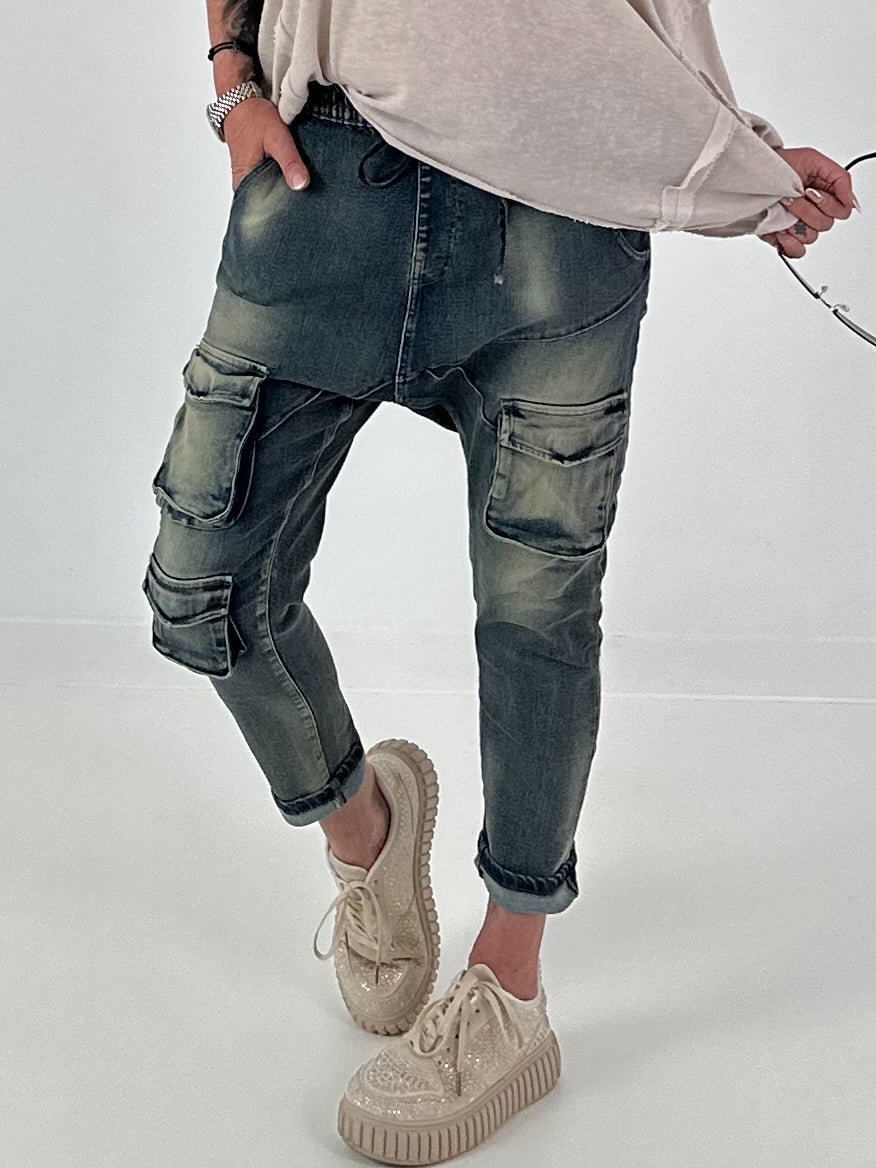 Baggy Jeans - denim used wash