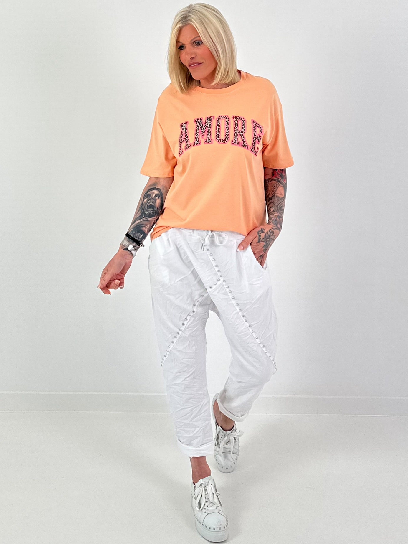 T-Shirt Amore - aprikot