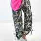 Cargo camouflage broek met smokwerk aan de pijp - kaki-wit