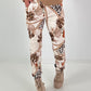 Hose in Wildleder-Optik mit Print Mix - leo - beige