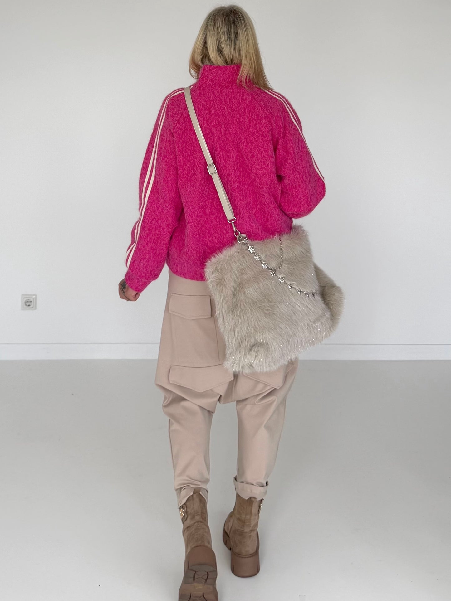 Jacke mit Streifen-Details - pink ( lieferbar ab ca. 01.09.26)