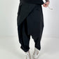 Baggy trousers with wrap - black