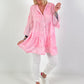 Tunika/Kleid mit Frotte-Applikation - rosa