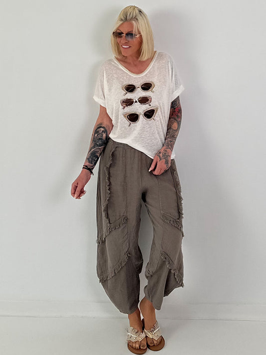 Feines Strickshirt Sunglass mit Lurex - ecru