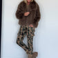 Faux fur jacket - taupe