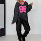 Sweater 96 - anthrazit-neonpink