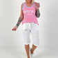 Leo Tanktop with Rhinestone Details - light blue multi-coloured