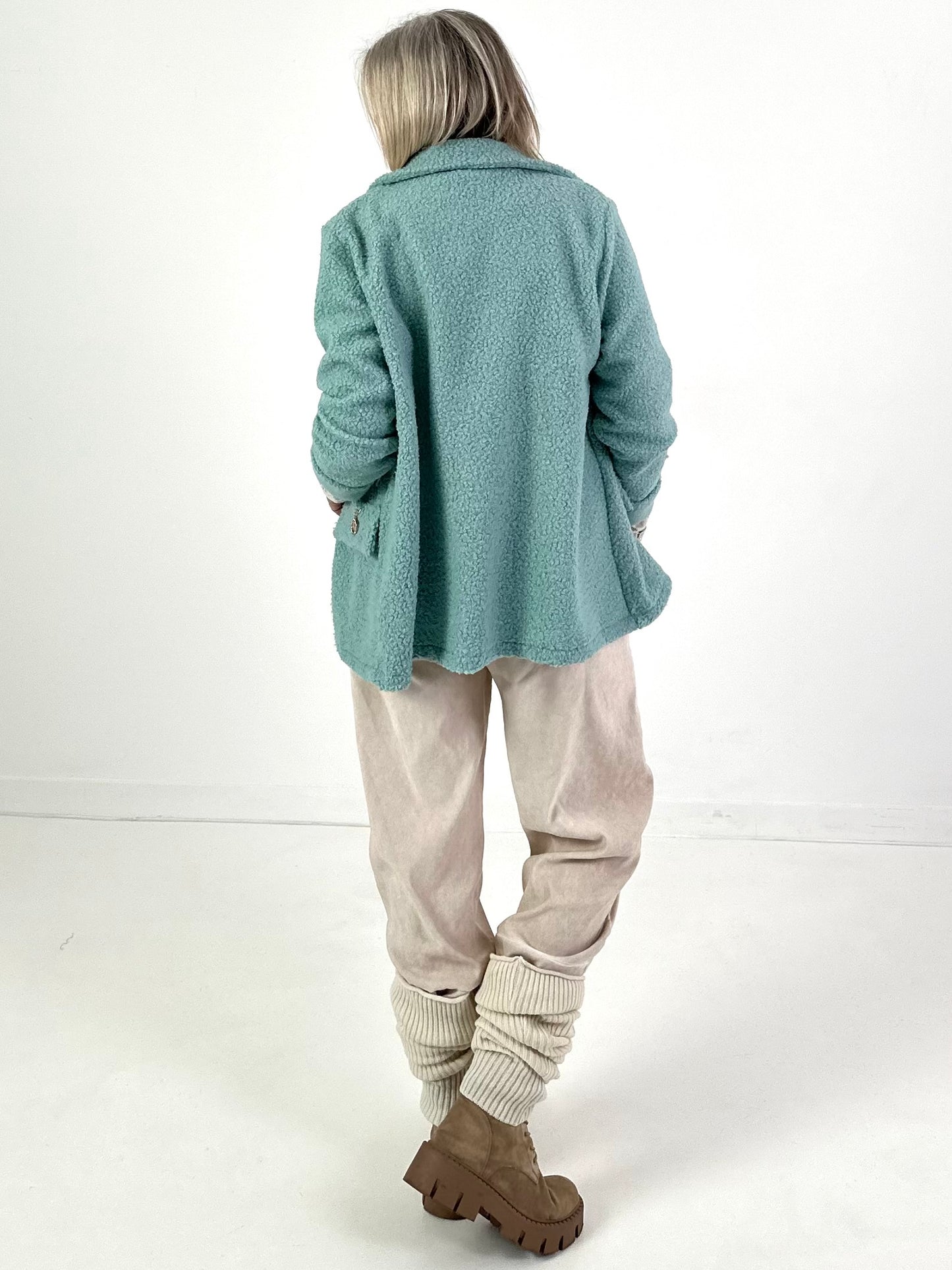 Bouclé Jacke - watergreen