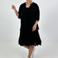Kleid mit Unterziehtop und Volants - schwarz