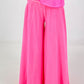 Sweat Palazzo Pants - neon pink