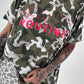 Oversized Camouflage T-Shirt - weiss-mehrfarbig