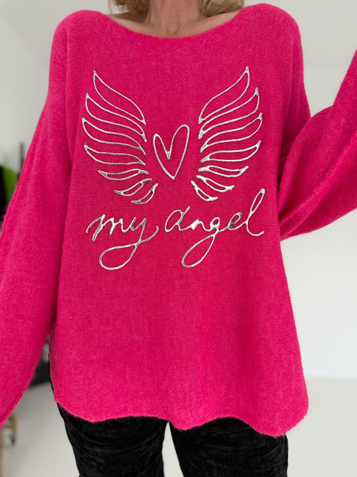 Weicher Pullover My Angel - pink
