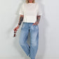 T-shirt with seam details - ecru