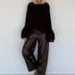 Kuschliger Pullover mit Fransen-Details - mokka
