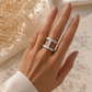 Fabric ring/Ring - white-gold