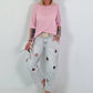 Jeans with silver eyelets - gray