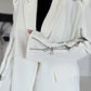Stylischer Blazer mit Reißverschlüssen - weiss