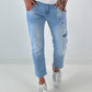 Jeans Hose destroyed  - hellblau