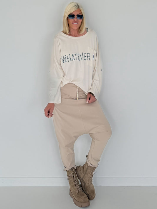 Sweater Whatever mit Strass-Details - beige