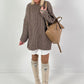 Long sweater model "Rib Relaxe" - taupe