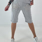 Sweatshort Leo met studs - zwart-wit