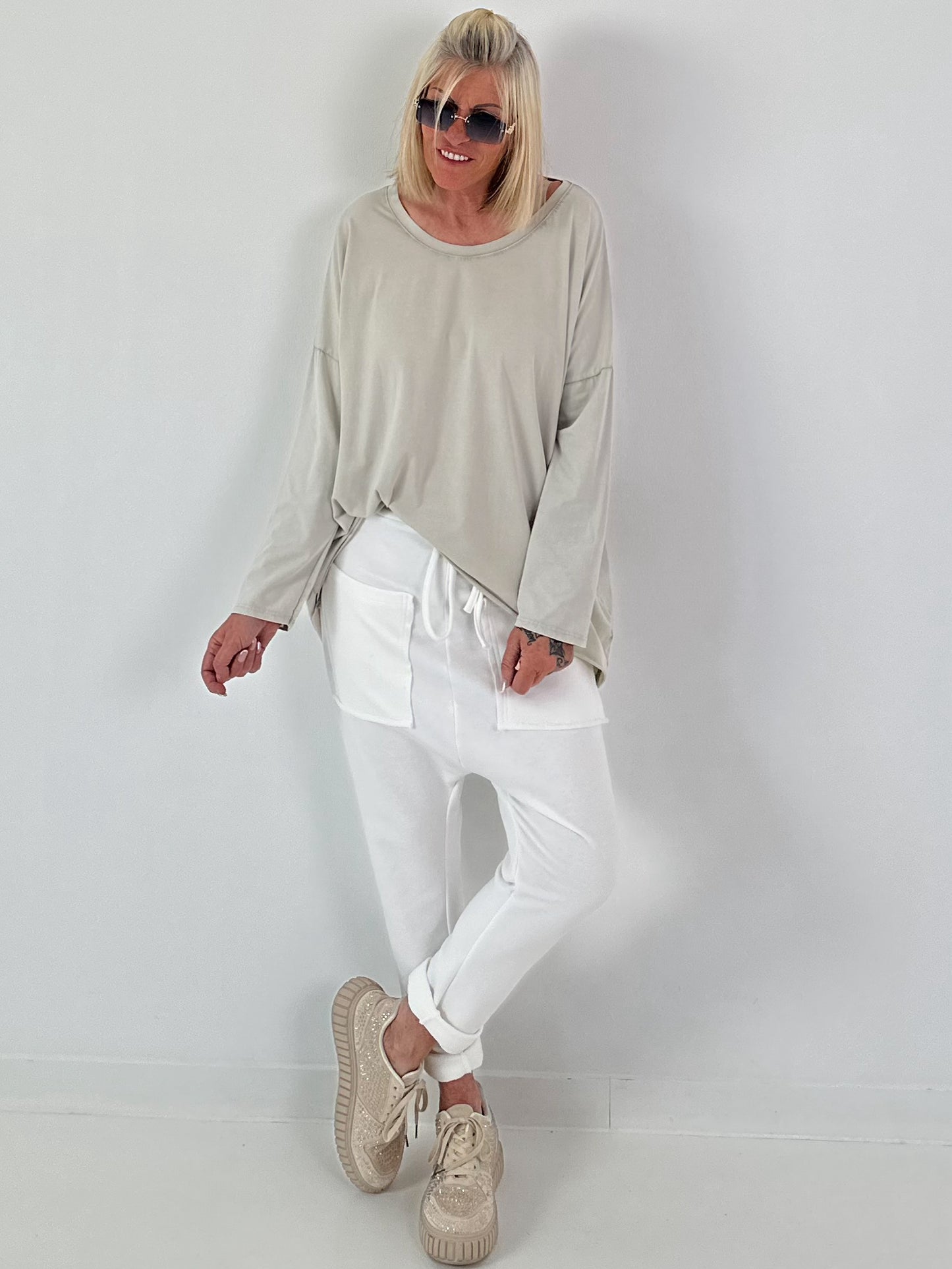 Oversized Shirt stone washed - beige