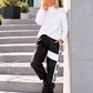 Hose im Materialmix City Statement - schwarz