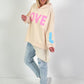 Oversized hoodie Love - beige