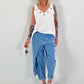 Oversized Top with silver eyelets - white