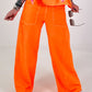 Sweatpants with large side pockets - neon orange
