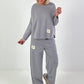 Zweiteiler mit Statement Patch - grau