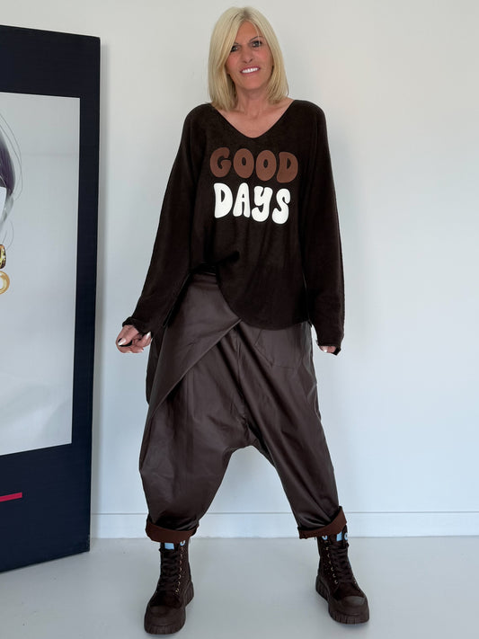 Oversized Pullover Good Days - mocha
