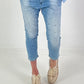 Boyfriend Jeans with rhinestones - denim