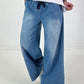 Jeans mit elastischem Bund - denim