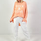 Oversized Shirt Modell "Rock&Love Wave" -apricot