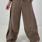 Ballon Leinen Hose - taupe