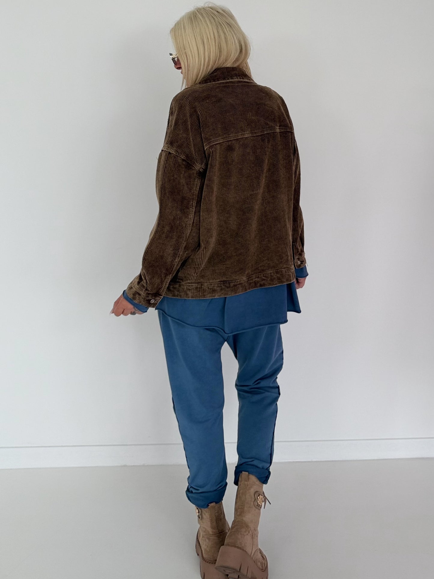 Oversized Kordjacke - schoko