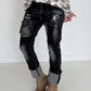 Jeans Fashion Smiley - used-black