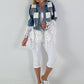 Boho Jeansjacke mit aufwendigen  Details - denim-weiss