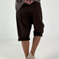 Baggy Short mit Überwurf und Tasche mit Details - schoko