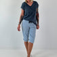 Frayed hem t-shirt - dark blue