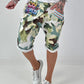 Short baggy shorts with overlap - beige